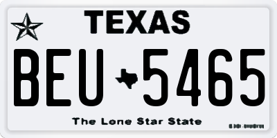 TX license plate BEU5465