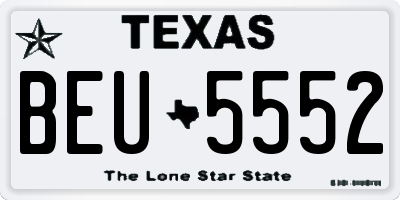 TX license plate BEU5552