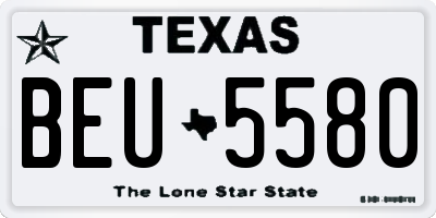 TX license plate BEU5580