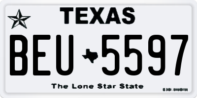 TX license plate BEU5597