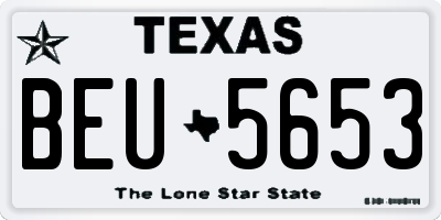 TX license plate BEU5653