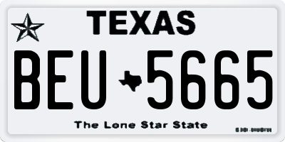 TX license plate BEU5665
