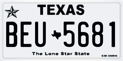 TX license plate BEU5681