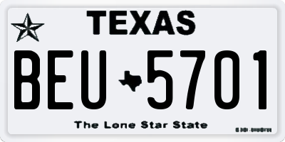 TX license plate BEU5701