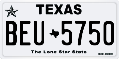 TX license plate BEU5750