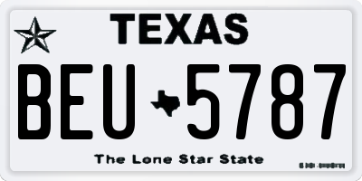 TX license plate BEU5787