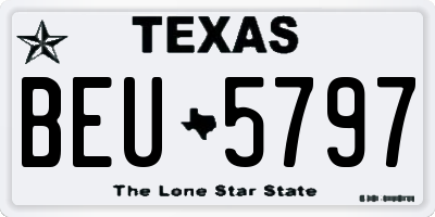 TX license plate BEU5797