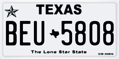 TX license plate BEU5808