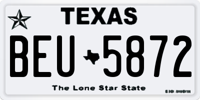 TX license plate BEU5872
