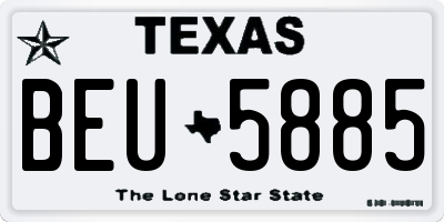 TX license plate BEU5885