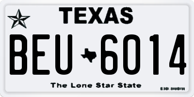 TX license plate BEU6014