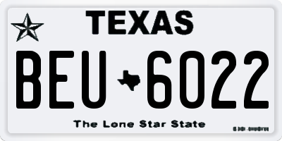 TX license plate BEU6022
