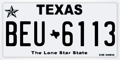 TX license plate BEU6113