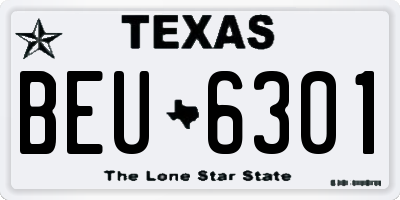 TX license plate BEU6301