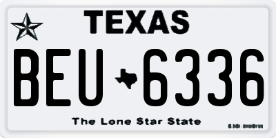 TX license plate BEU6336