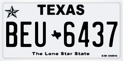 TX license plate BEU6437