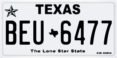 TX license plate BEU6477