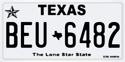 TX license plate BEU6482
