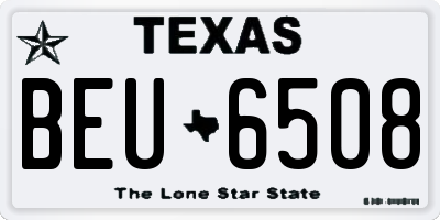 TX license plate BEU6508