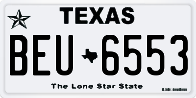 TX license plate BEU6553