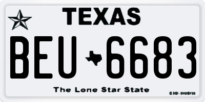 TX license plate BEU6683