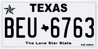 TX license plate BEU6763