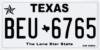 TX license plate BEU6765