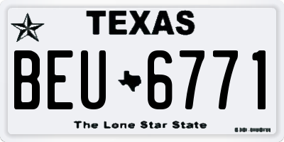TX license plate BEU6771