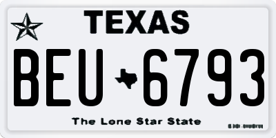 TX license plate BEU6793