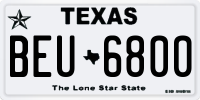 TX license plate BEU6800