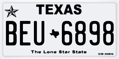 TX license plate BEU6898
