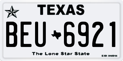 TX license plate BEU6921