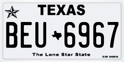 TX license plate BEU6967