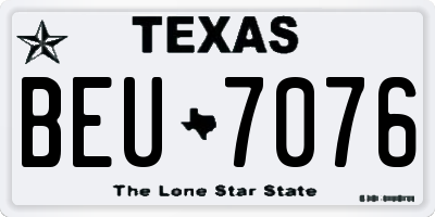TX license plate BEU7076