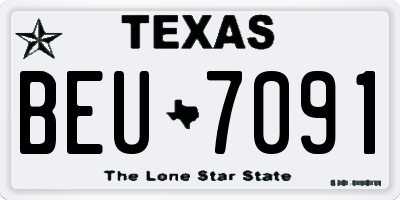 TX license plate BEU7091