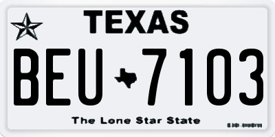 TX license plate BEU7103