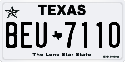 TX license plate BEU7110