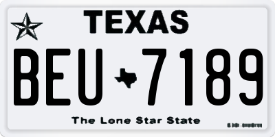 TX license plate BEU7189