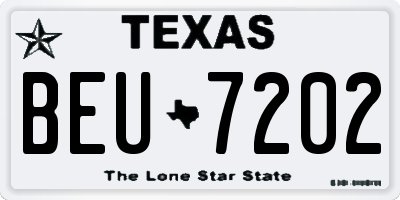 TX license plate BEU7202