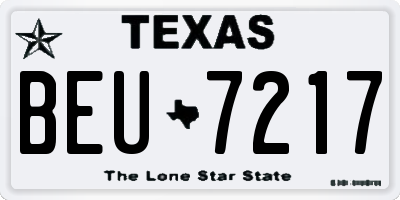 TX license plate BEU7217