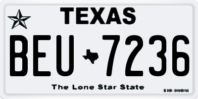 TX license plate BEU7236