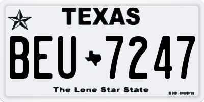 TX license plate BEU7247