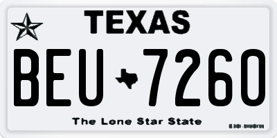 TX license plate BEU7260