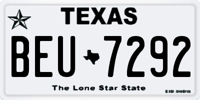TX license plate BEU7292