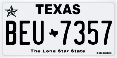 TX license plate BEU7357