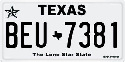 TX license plate BEU7381