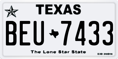 TX license plate BEU7433