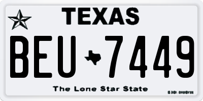 TX license plate BEU7449