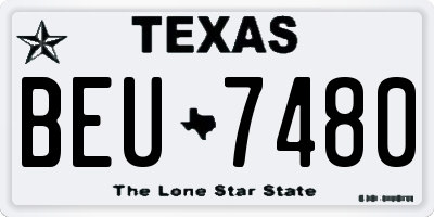 TX license plate BEU7480