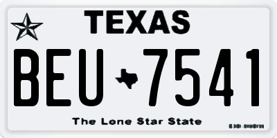 TX license plate BEU7541